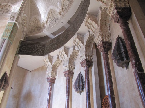 Inside the Hassan II Mosque in Casablanca, Morocco