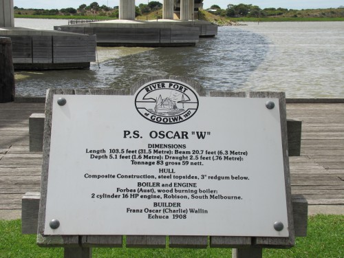Information about the Oscar W at Goolwa