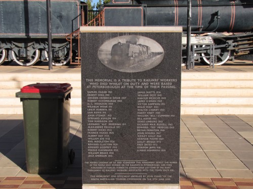 Railway memorial in the main street of Peterborough, South Australia