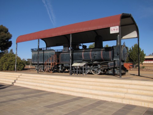 Locomotive in the main street of Peterborough, South Australia