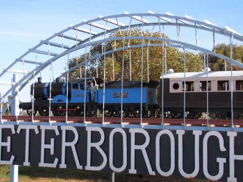 Model train at the eastern entrance to Peterborough, South Australia