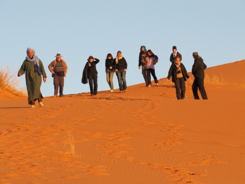 Some of our tour group in the Sahara